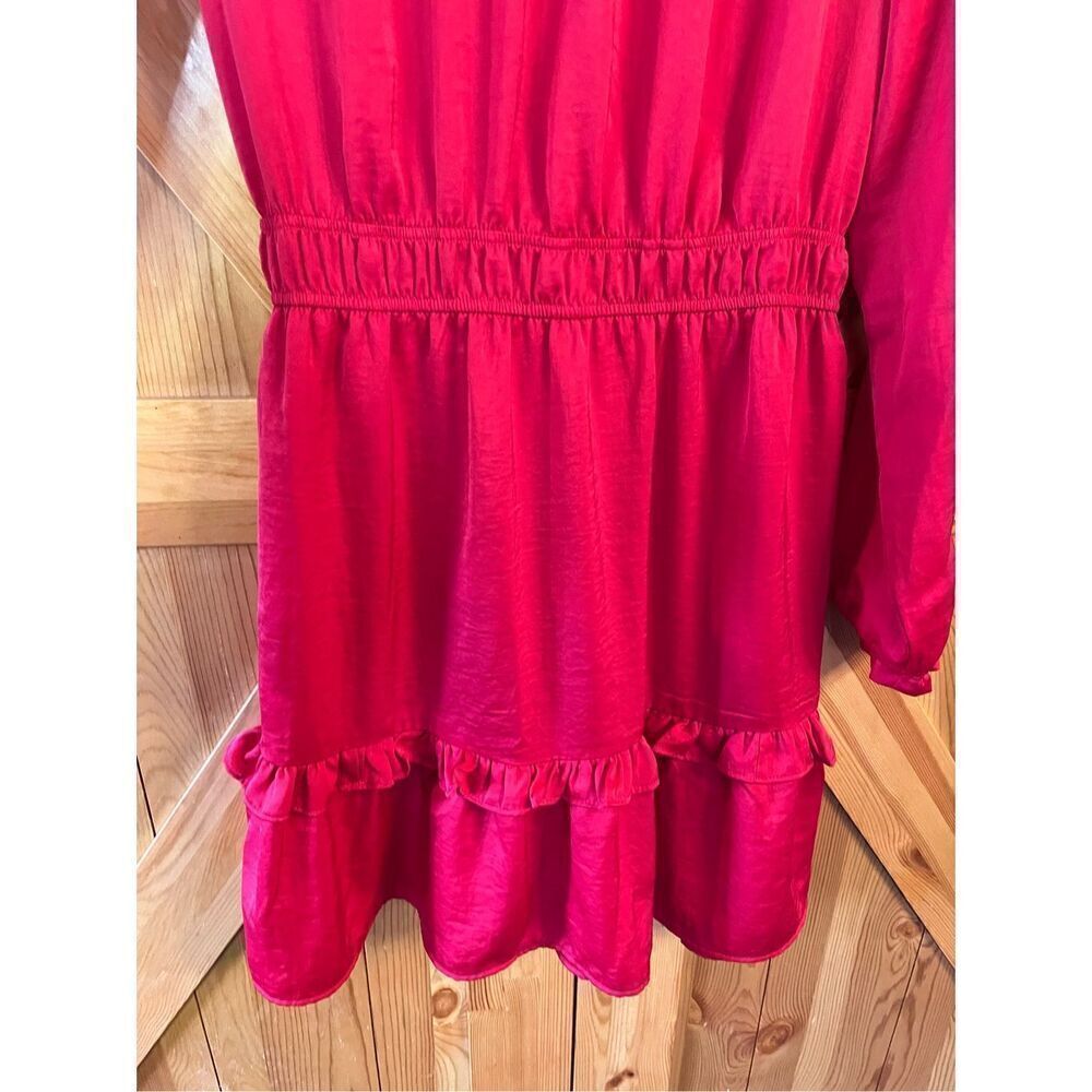 Knox Rose Long Sleeve Solid Red Dress Size Small (3229) - Picture 3 of 9